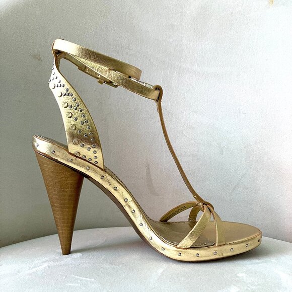 Burberry Runway "Hans" Sandal in Metallic Gold (Sz 37) NWT - Picture 7 of 14